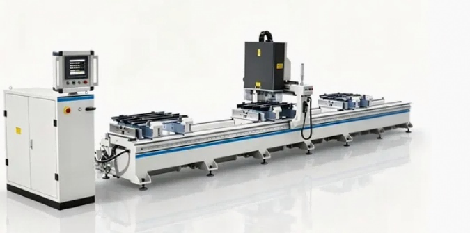 Yüksek Hassasiyetli 4 Kafalı CNC Alüminyum Giydirme Cephe Delme Makinesi